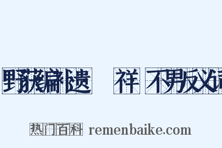 野获编补遗·禨祥·不男反义词是什么意思的图片